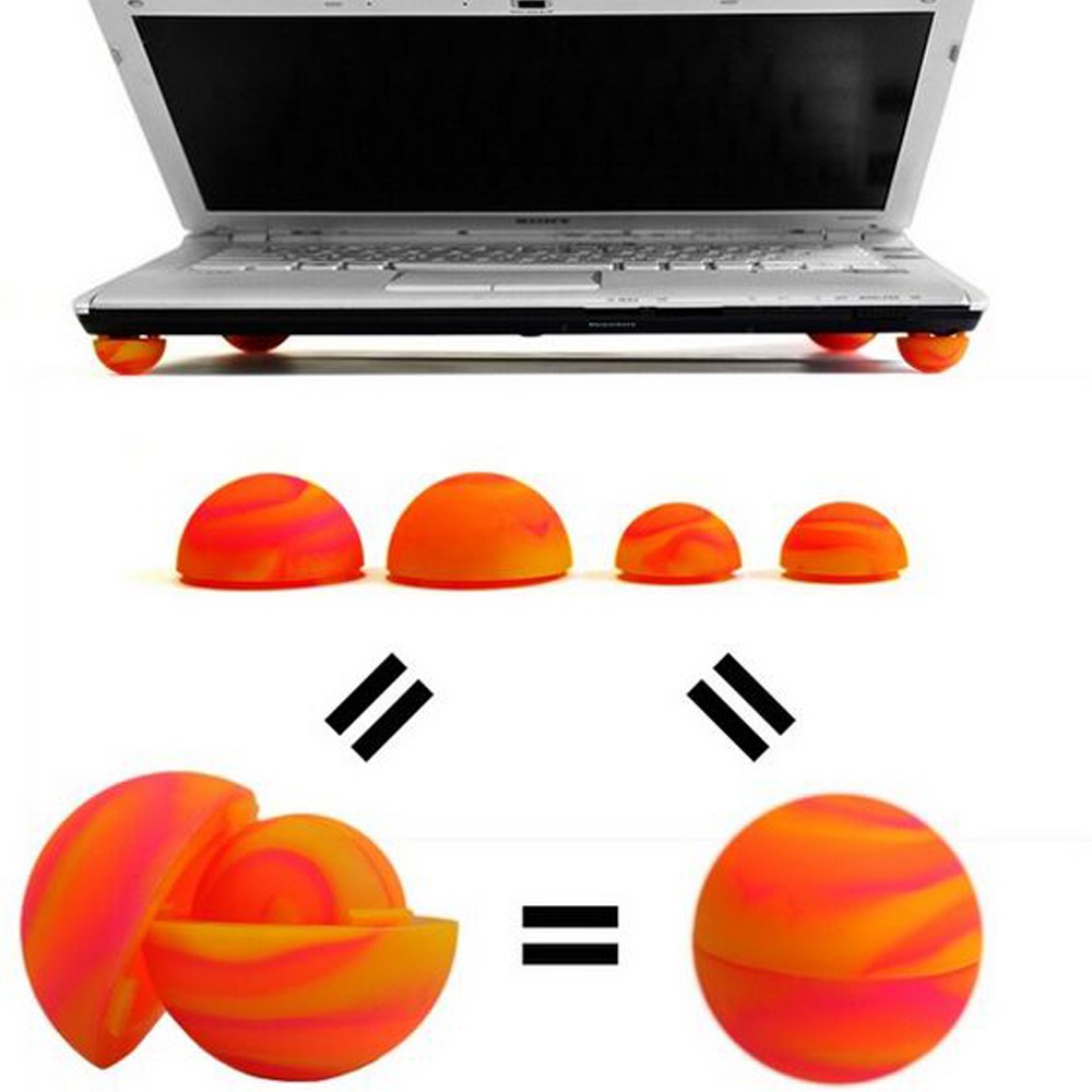 Notebook computer cooling ball foot pad universal radiator silicone portable apple anti-skid pad elevated bracket base-3