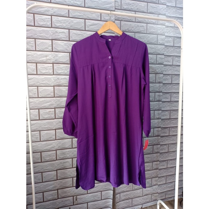 Tunik polos viscose Ungu Tua - XL