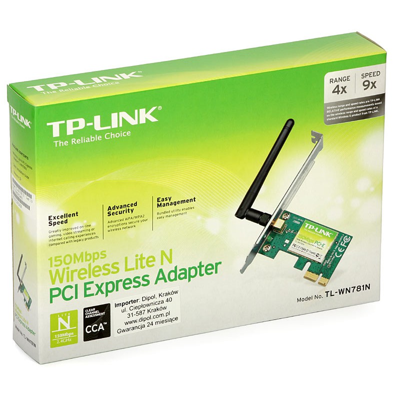 WIRELESS PCI EXPRESS ADAPTER 150MBPS TP-LINK TL-WN781ND