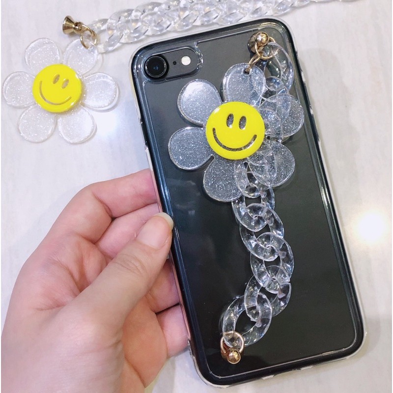 Korean Chain Grip Popsocket / Strap Hp Korean style / Transparan Case with Strap / Korean Grip Case