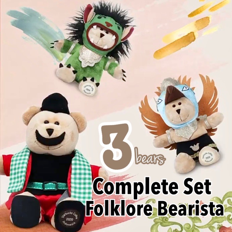 Starbucks Bearista Folklore Complete Set Boneka Beruang Si Pitung GWK Buto Ijo Garuda Wisnu Kencana