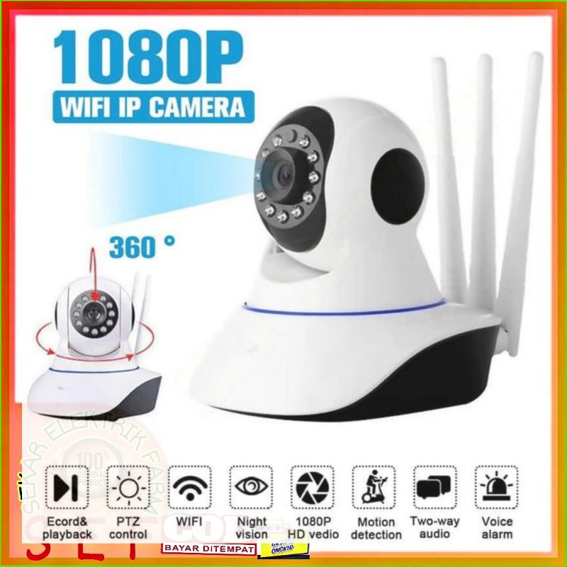 Kamera v380 3 Antena WIFI 1080P NIGHT version HD Smart CCTV