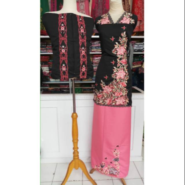 Bahan Baju Kurung Bordir Couple motif baru