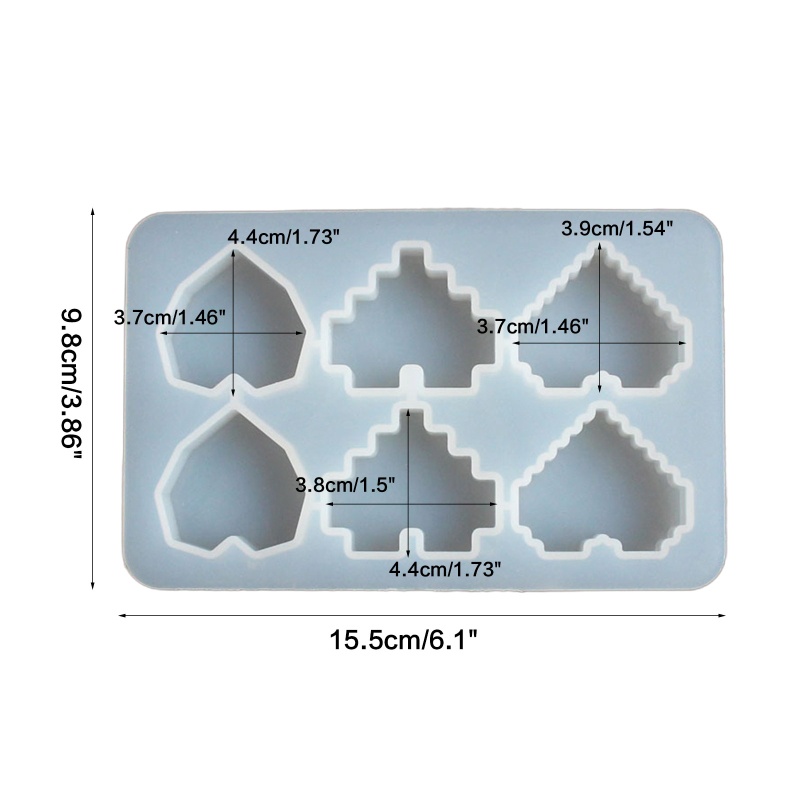 Siy Cetakan Resin Epoksi 6 Lubang Bentuk Hati Bahan Silikon Untuk Gantungan Kunci Charms