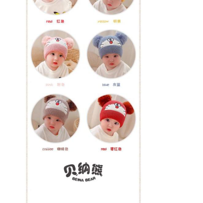 ➽ [TOKO1234]HOT TOPI RAJUT POMPOM EMON BULU ANAK/TOPI KUPLUK WOOL RAJUT HANGAT BAYI LAKI & PEREMPU