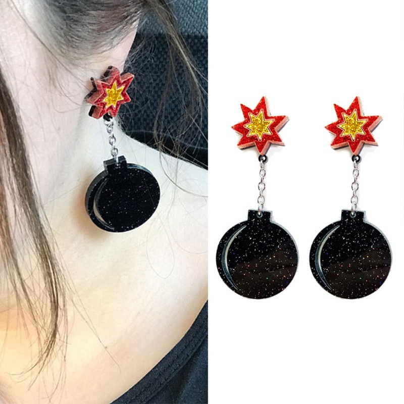 SIY  Boom Bomb Acrylic Earrings For Women Funny Female Toy Drop Earrings Jewerly Gift