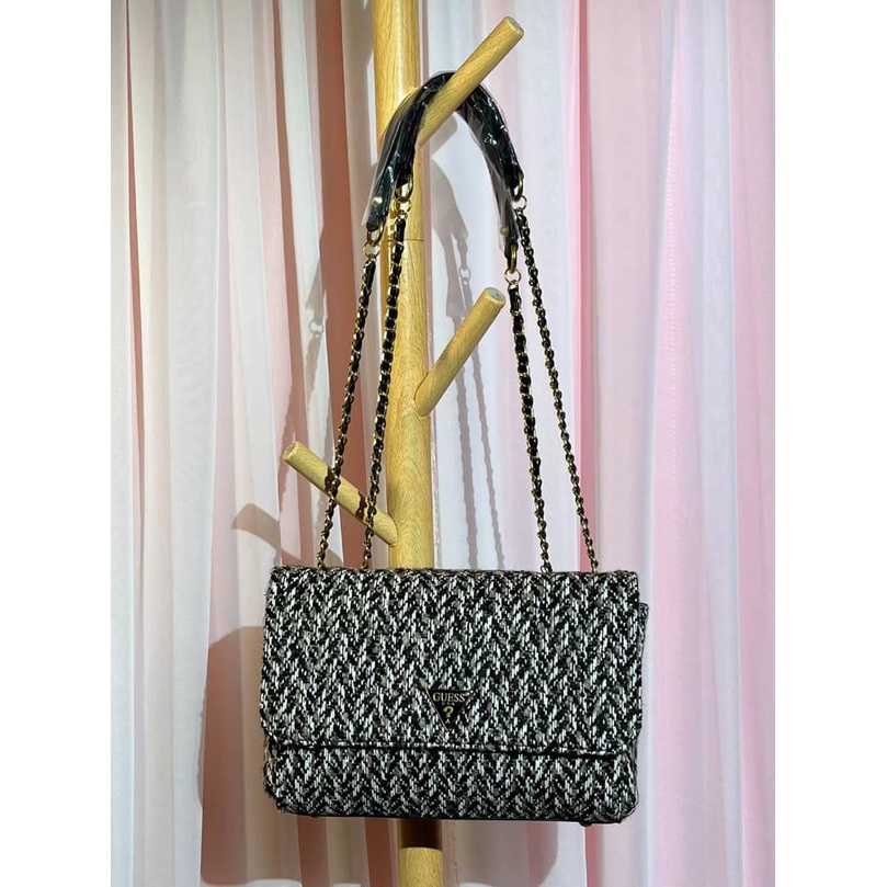 TAS GUESSS GS SHOULDER BAG TAS BAHU TAS SELEMPANG SLING BAG RYAN RAJUT TWEED CROSSBODY FAHION IMPORT PREMIUM #3027