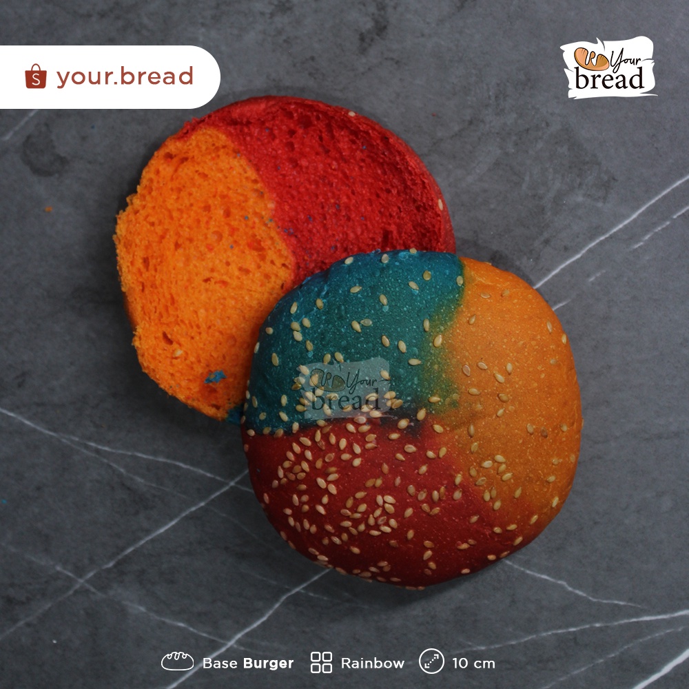 

Roti Burger Rainbow 10cm | Base Burger 10cm Rainbow