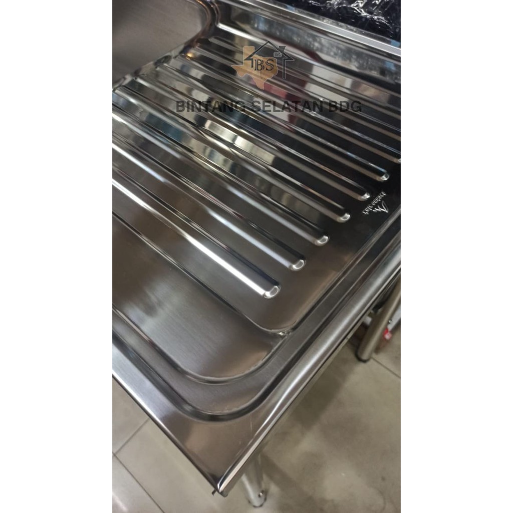 BAK CUCI PIRING  KITCHEN SINK DENGAN KAKI STAINLESS CPK 100X50X25 CM