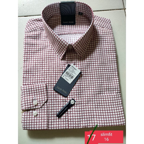 Kemeja pria panjang slimfit size 16 cole dan SA