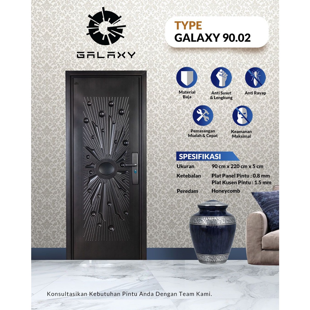 PINTU BAJA FORTRESS TYPE GALAXY 90.02 SINGLE DOOR