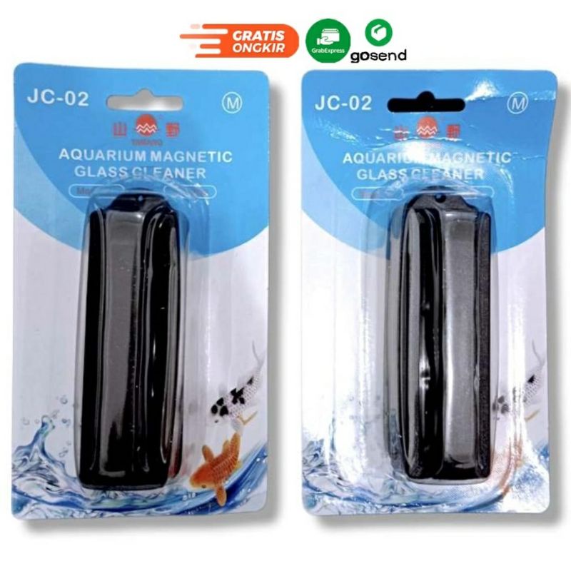 Yamano Magnet Pembersih Kaca Aquarium Aquascape Magnetic Brush Medium M