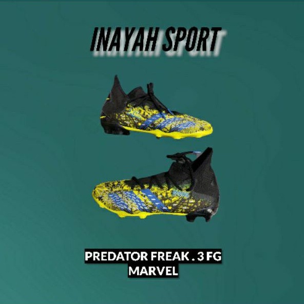 Sepatu Bola Adidas Original Marvel Predator Freak 3 FG - Bright Yellow FZ1765