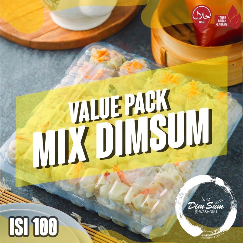 

MIX DIMSUM MASBOY 5 TOPPING (100 PCS) DIMSUM AYAM JAMUR BEEF TUNA UDANG - WASHOKU DIMSUM HALAL