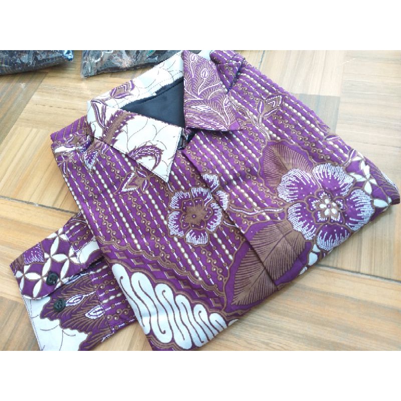 JOGLO UNGU BAJU LILAC kemeja batik pria lengan panjang terbaru ORIGINAL batik pria lengan panjang mo