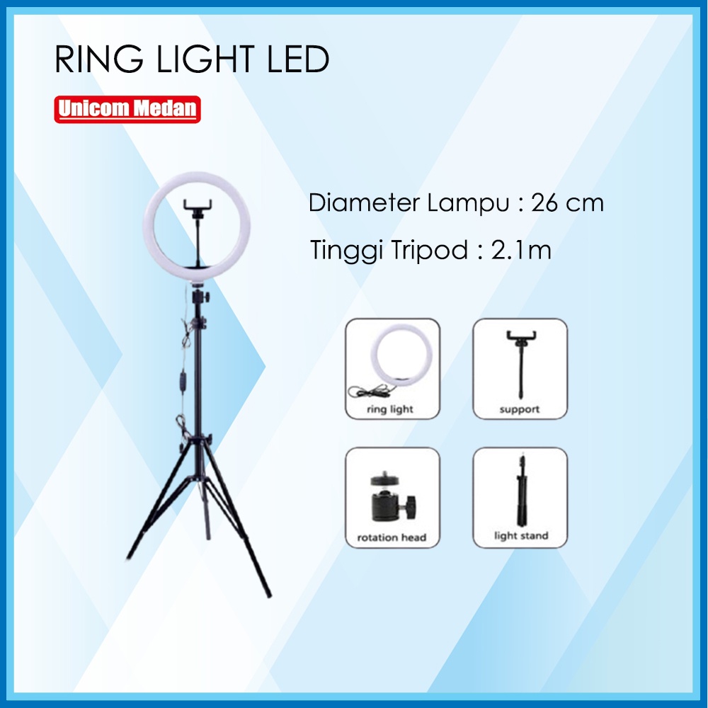 LAMPU HALO RING LIGHT LED WITH TRIPOD STAND