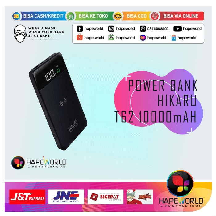 HIKARU T62 10000mAh COMPACT WIRELESS POWER BANK