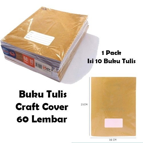 BUKU TULIS SAMPUL COKLAT 1 Pack (10 buku) isi 60 Lembar