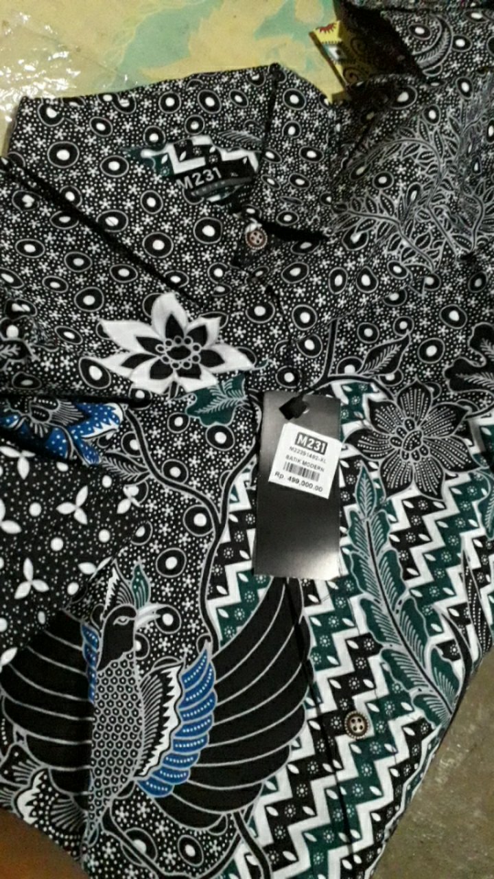 M231 Kemeja Pria Batik Panjang Hitam 1492a