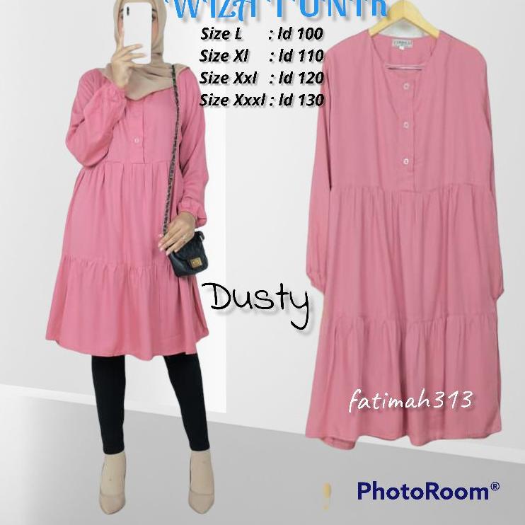 8.8 MALL WISA TUNIK RAYON JUMBO,ATASAN POLOS JUMBO SIZE L-XXXL LD 100-130 ♥