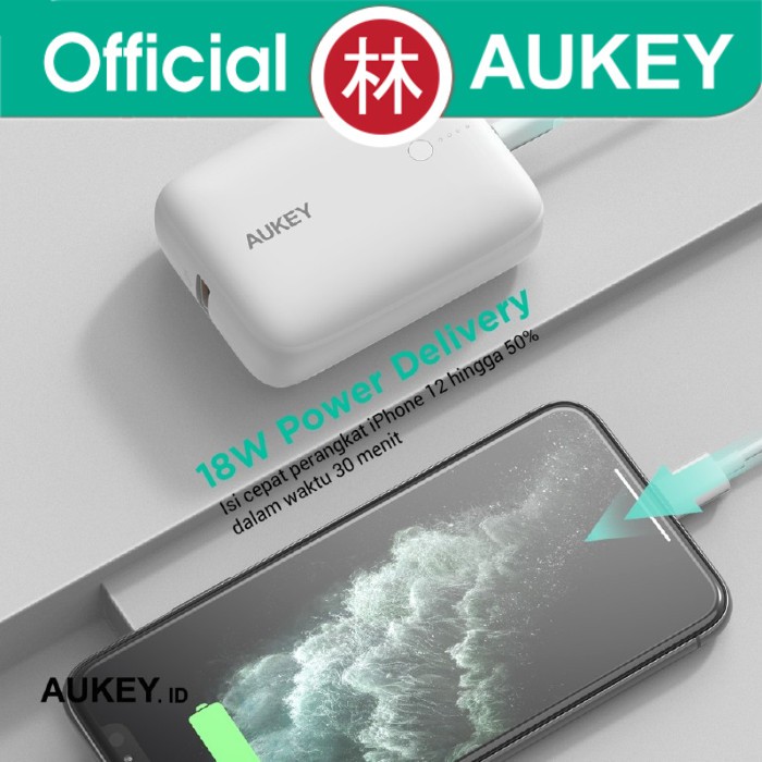 Aukey TK-2 Special Bundle Powerbank 10000mAh, Charger 20W &amp; Cable 1.2m