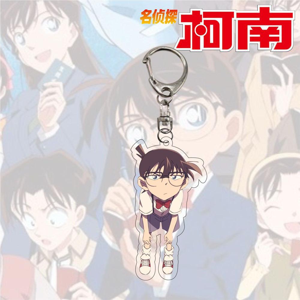 QUINTON Conan Gantungan Kunci Untuk Hadiah Anak Miniatur Detektif Conan Scultures Darah Panas Anime Key Ring