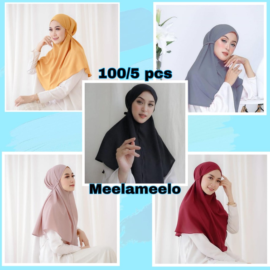 Jilbab tali instan paket 100 dapet 5 pcs hijab kerudung