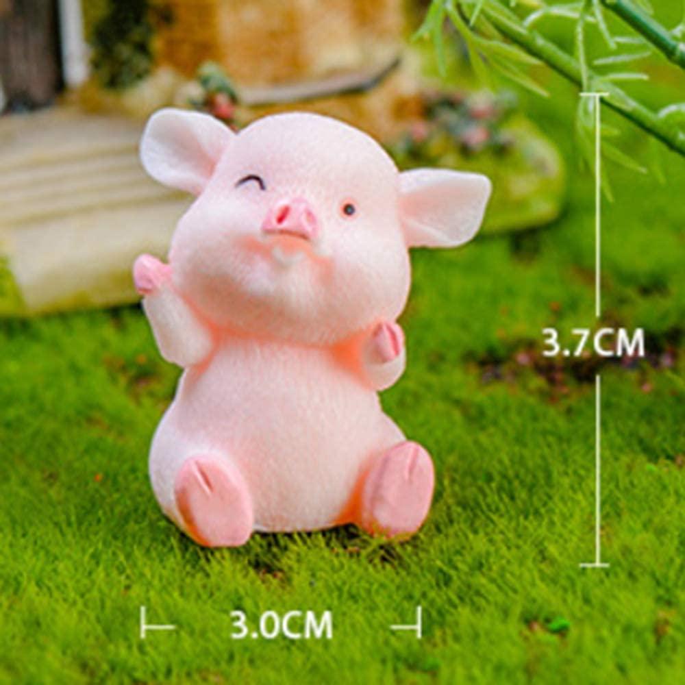 Quinton Pig Miniatur Mini DIY Pink Pig Patung Hewan Nakal Mainan Aksesori Rumah Boneka