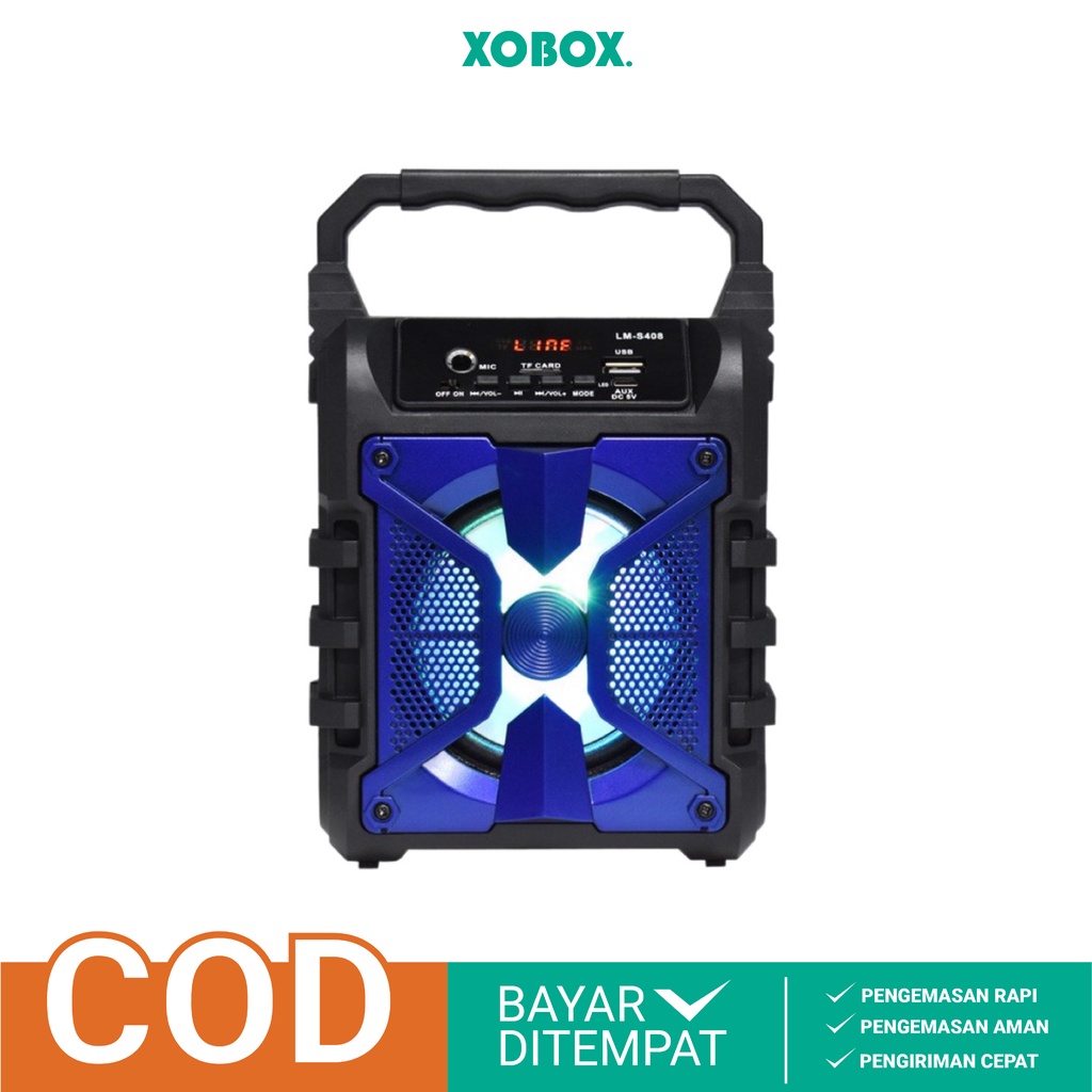 Speaker Bluetooth Portable Tenteng Karoke Support USB ,TF-CARD ,AUX ,FM ,MIC TIPE LM-S408, LM-S409 -XOBOX