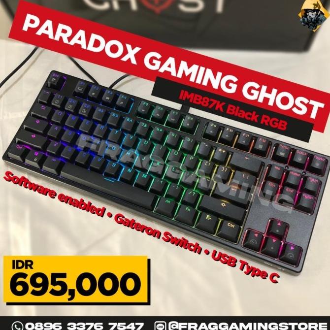 Paradox Gaming GHOST IBM87K / IBM 87K Black TKL Mechanical Keyboard Lo