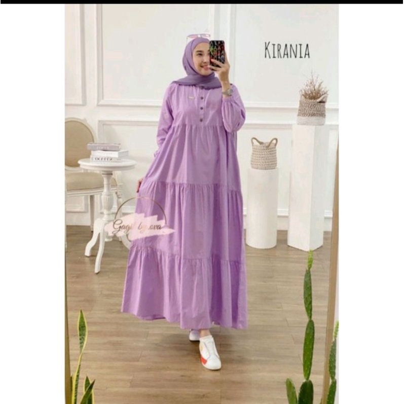 KIRANIA MIDI dres rayon super premium/DRES MUSLIM SIMPLE/WANITA MUSLIMAH S,M,L,XL,XXL