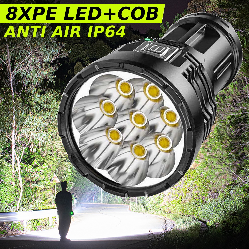 SENTER LED RECHARGEABLE XPE+COB TORCH LIGHT SENTER LED SUPER TERANG JARAK JAUH SENTER LED SUPER TERA