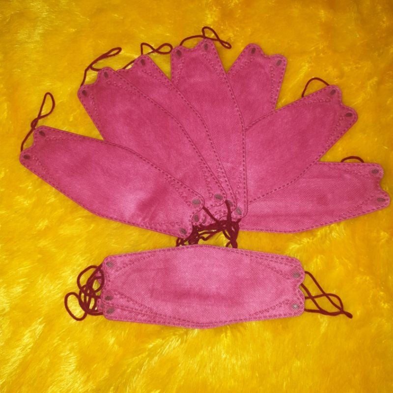 Masker Kf94 Warna Merah Red Maroon Isi 10 Pcs Earloop