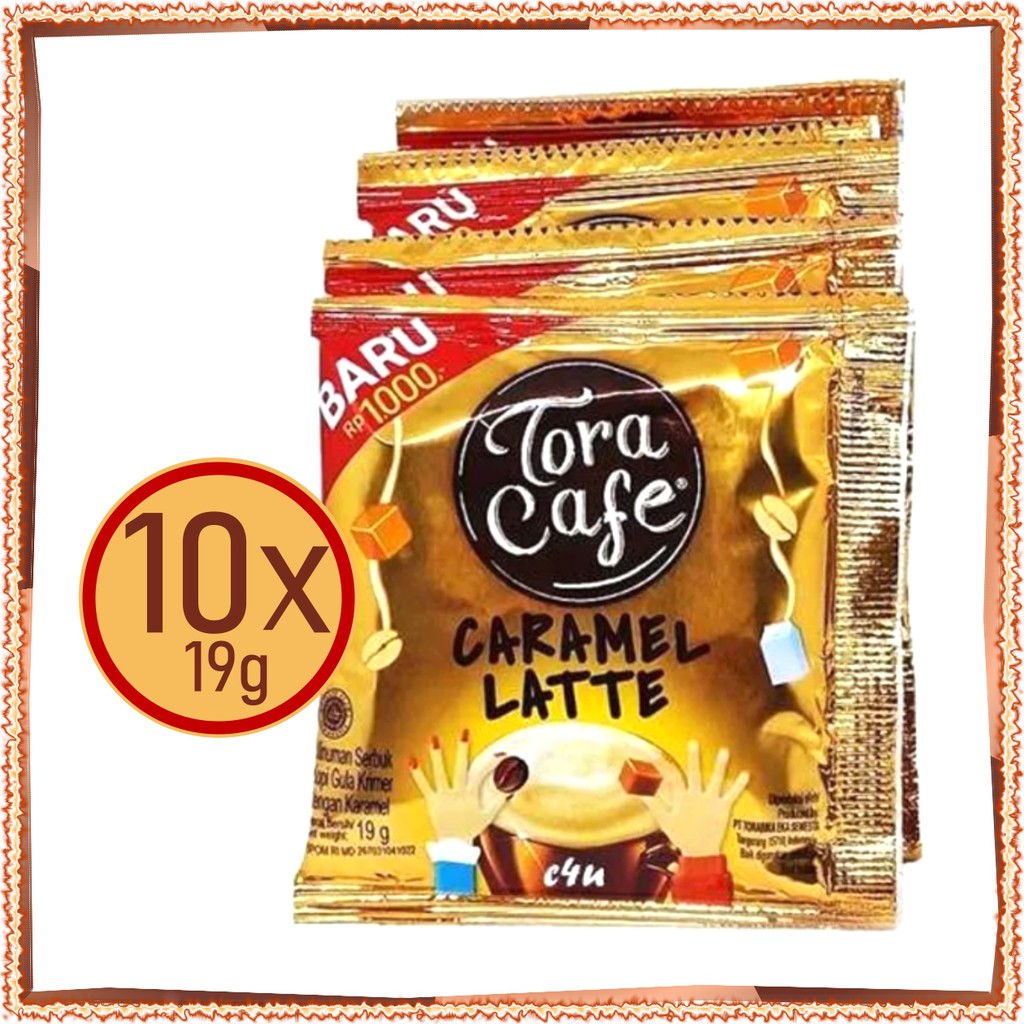 

kopi saset Toracafe CARAMEL LATTE 19 gr TORA CAFE renceng isi 10