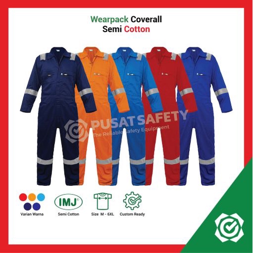 Wearpack Safety Coverall Proyek Terusan Semi Cotton Katun IMJ