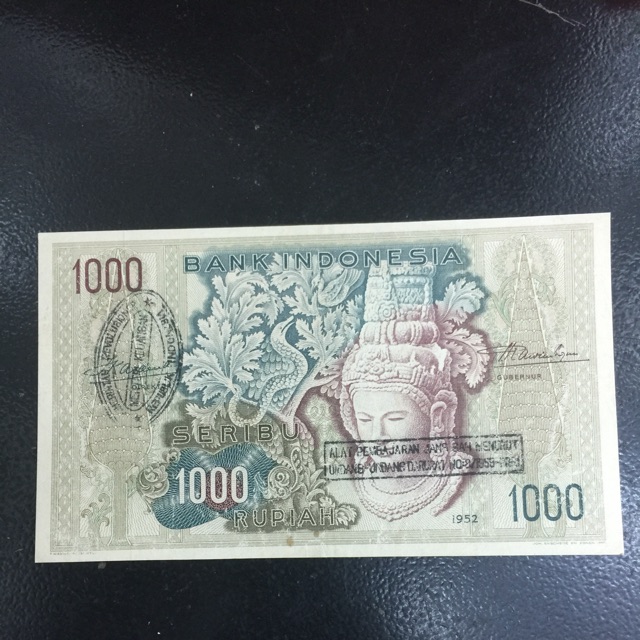 UANG INDONESIA 1000 BUDAYA TAHUN 1952