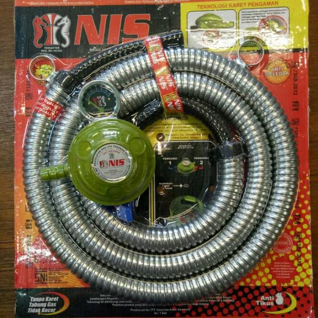 Selang Regulator Gas LPG NIS anti meledak - Kuda laut / regulator paket anti bocor NIS