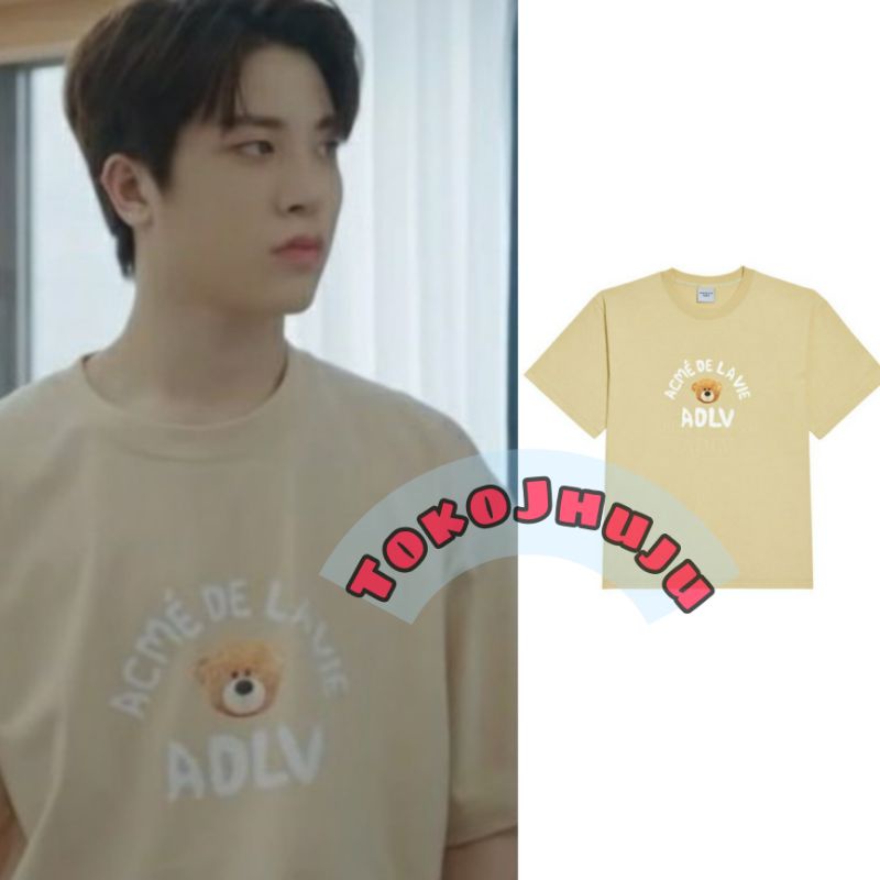 Baju Kaos Trassure Junghwan style Teddy Bear Alv Hanya Sablon Depan Print DTF