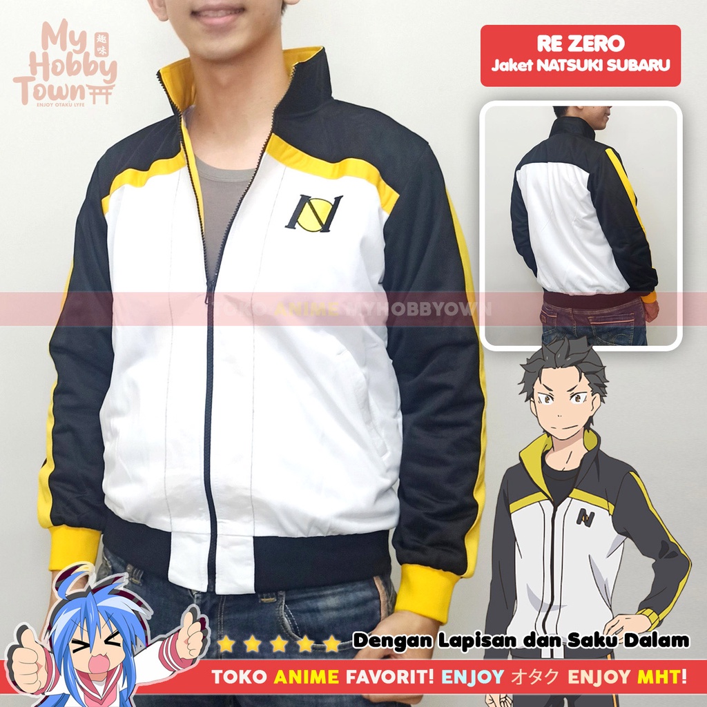 Jaket Anime Cosplay Re Zero Natsuki Subaru Premium Bordir