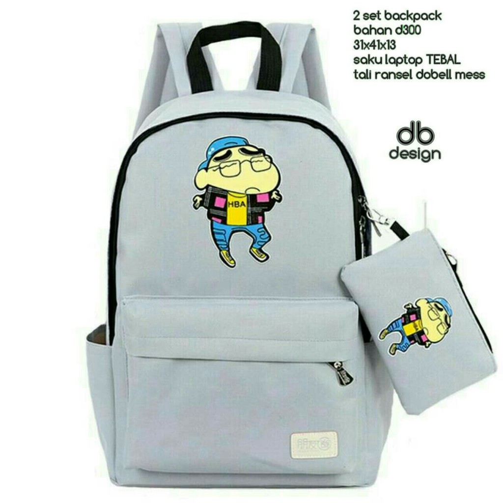 Tas Ransel Bakpack Sekolah Anak Shinchan 2 in 1