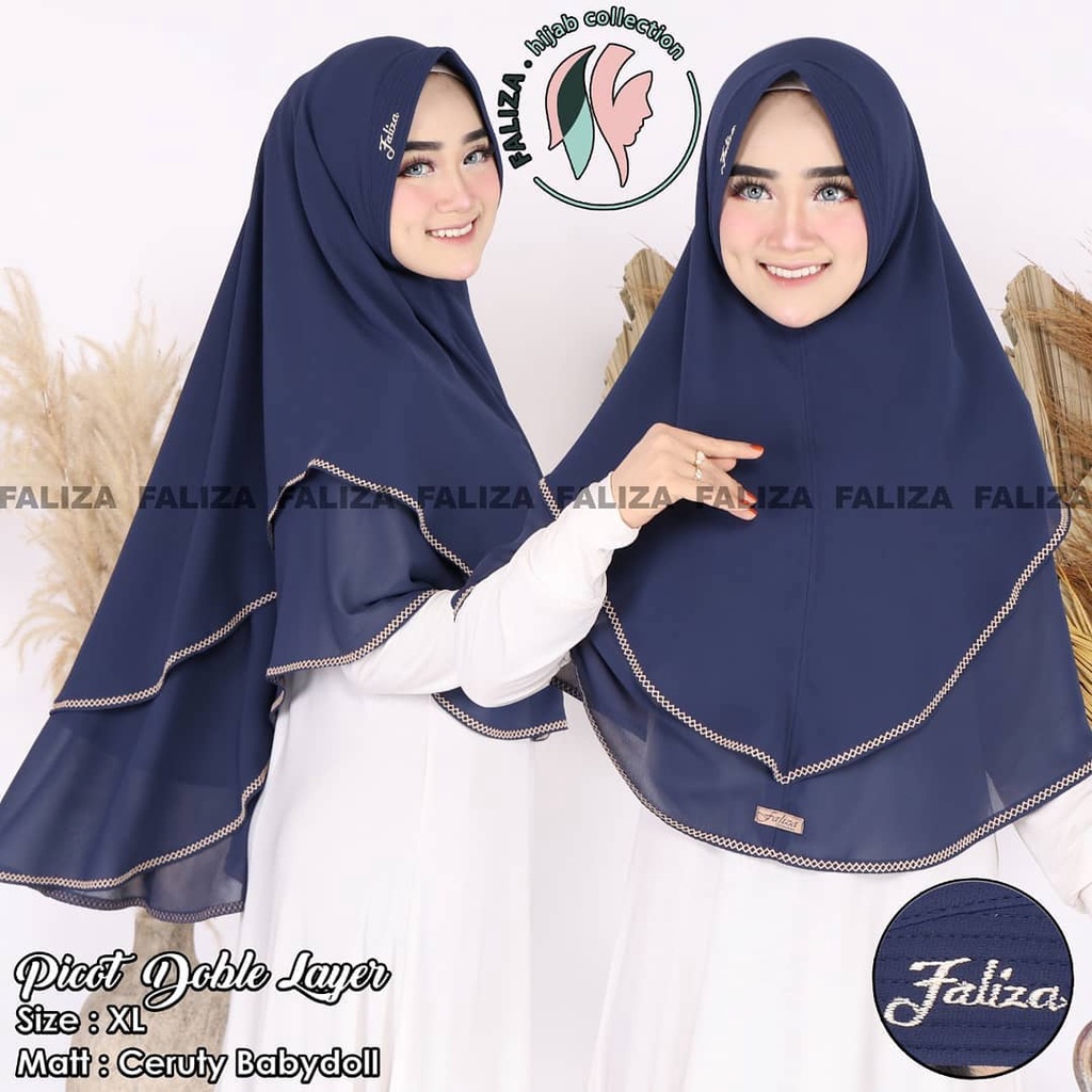 HIJAB KHIMAR CERUTY BABY DOLL BERGO PICOT JUMBO 2 LAYER