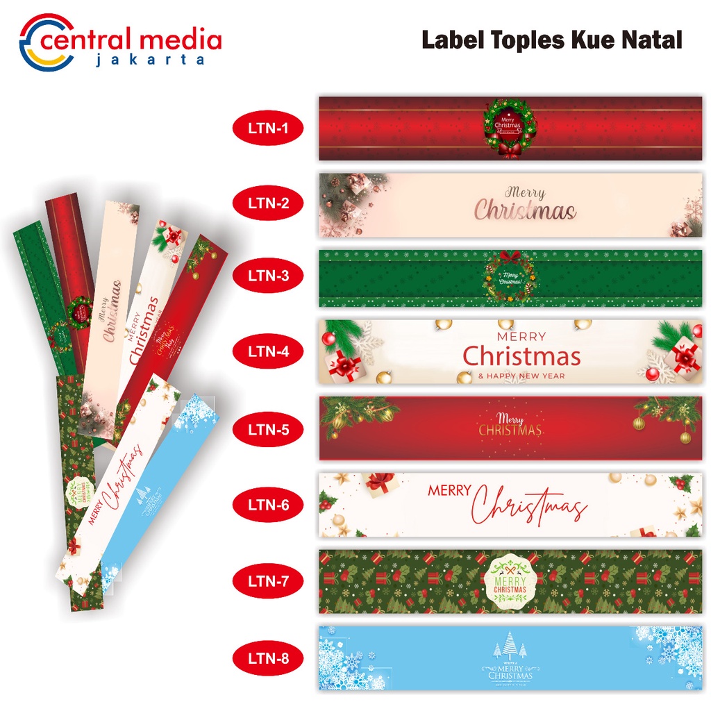 

Label Toples Kue Natal 30x5 cm isi 50 pcs Paper Belt Christmas Label Hampers