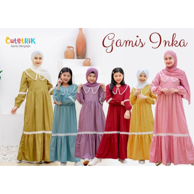 Gamis Inka Cutetrik/gamis katun toyobo/gamis remaja/gamis dewasa