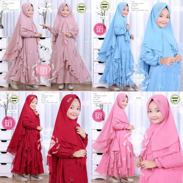 Ikhsita Set Gamis Syari Original By Athaya Hijab