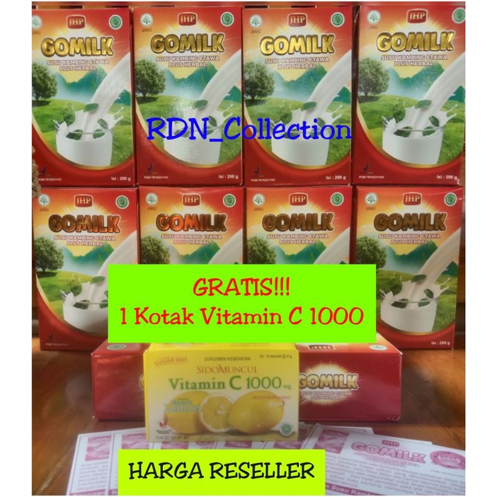 

GOMILK (isi 10 kotak)susu kambing etawa harga Reseller (10pcs)
