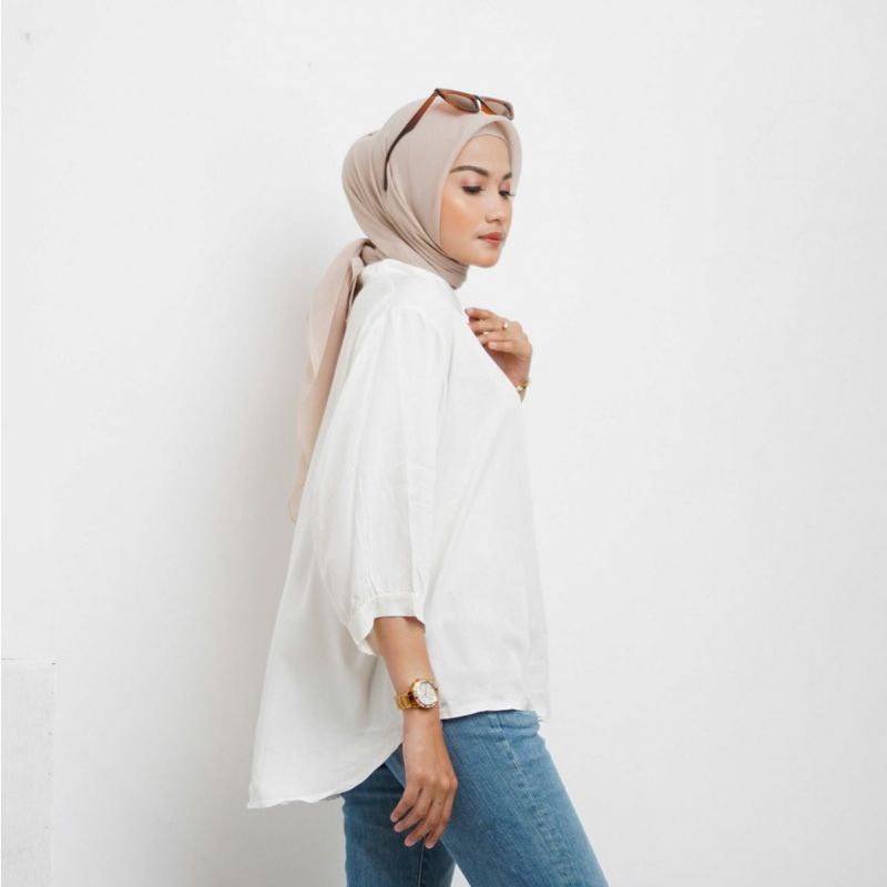 SORAYA BLOUSE WANITA RAYON TWILL / Kemeja Twill / Sofwa Top