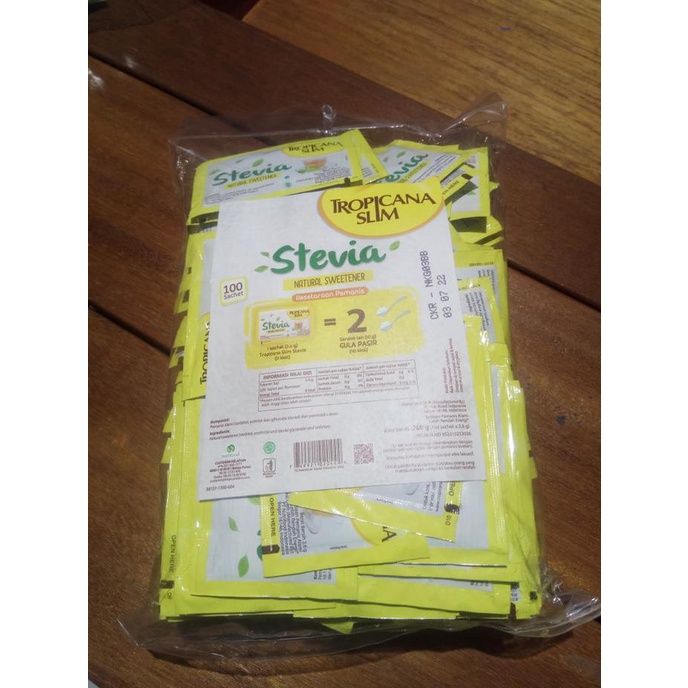 

Tropicana Slim Stevia Sweetener 100 Sachet @2.6 Gr