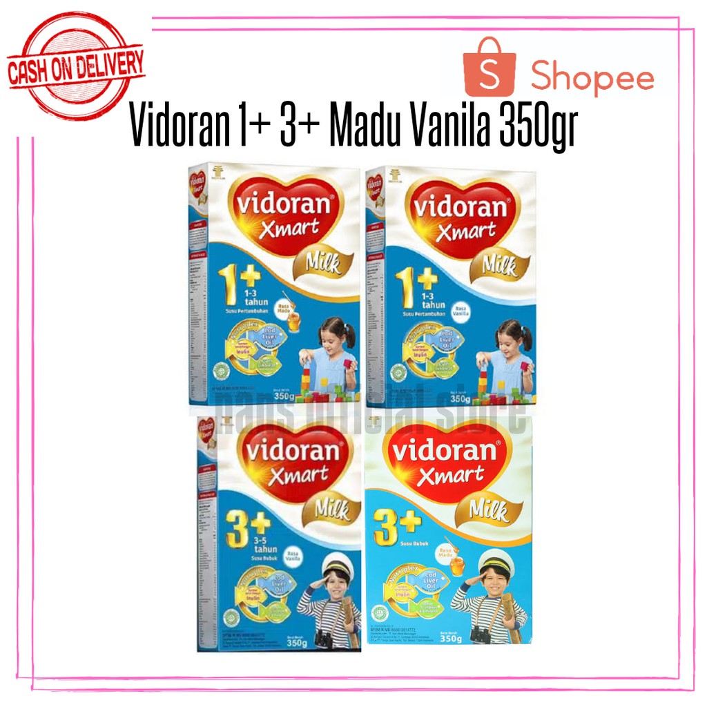 

Vidoran Xmart 1+ / 3+ / Vanila / Madu Susu Formula 350Gram / Susu Vidoran 1+ Vanila / 3+ Madu 350gr