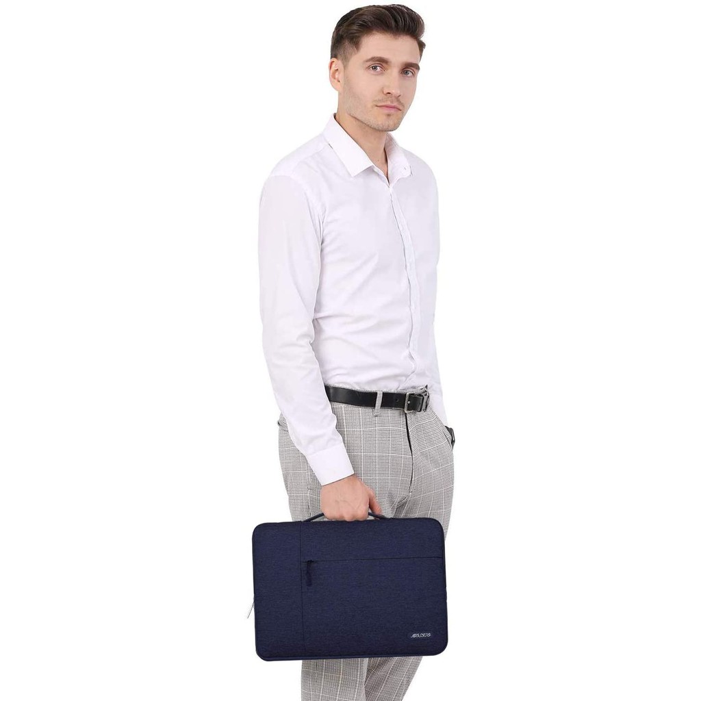 Tas Laptop Jinjng Mosiso Handstrap Shockproof 14 15 inch - navy blue
