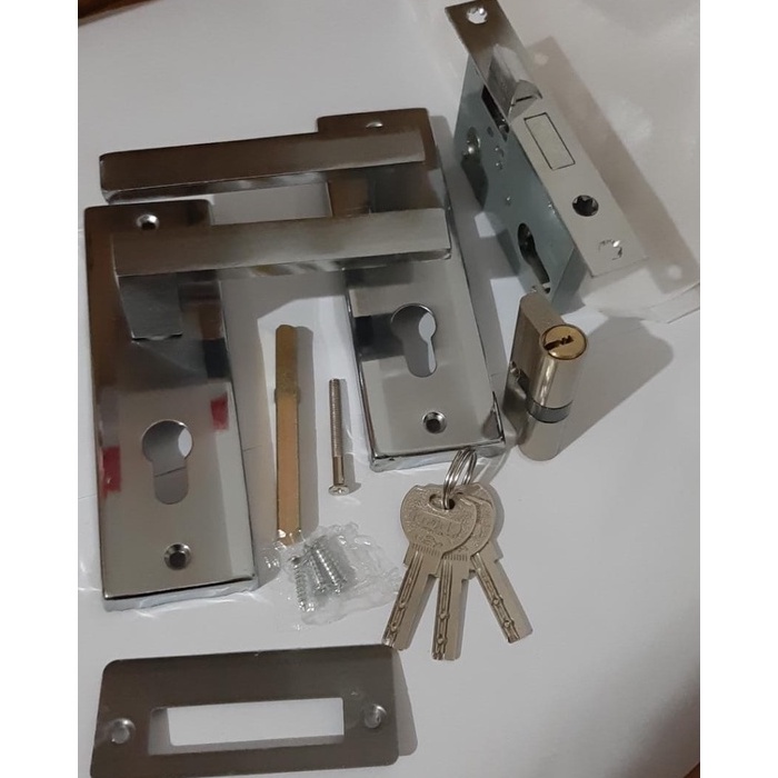 KUNCI PINTU KECIL KNOKK SET SIAP PAKAI TERSEDIA 2 TYPE/ PEGANGAN KUNCI PINTU RUMAH/ HANDLE HANDEL KUNCI PINTU RUMAH SET/ DOOR LOCK SET ELEGAN MEWAH  HIGH QUALITY BAGUS